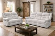 3+2 Montana Grey &amp; Beige Fabric Recliner Sofa Set