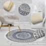Round Cotton Area Rugs 90cm Washable Machine Hand Woven Tassels Circle Rug Carpet Chic Bohemian Pattern Floor Mats Boho rug for Bedroom Living Room Sofa Coffee Table Swing Chair Bed Side Image 5