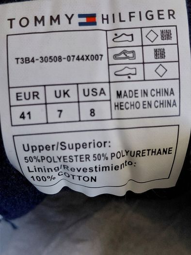 Tommy Hilfiger Unisex Leather Footwear low cut sneaker UK-7/EUR-41 Style:T3B4-30508-0744X007 blue/white-2024