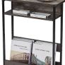 Narrow Side Table with Storage Shelf, 3 Tier Slim End Table Modern Sofa Table for Narrow and Small Spaces, 24.6 Inch Height Bedside Table Small Nightstand with Magazine Rack Space Saving/ Grey (FREE SHIPPING) Image 3