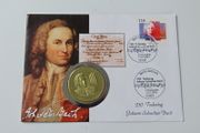 Johann Sebastian Bach music composer vintage coin cover 250 years