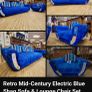 Retro, Mid Century,  American 70sRare Sofas, Chrome Finish, Faux Fur 1970 Image 9