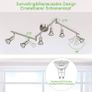 NEW SALE | LED Ceiling Light Rotatable, 6 Way LED Ceiling Spotlight, Matt Nickel & Swivelling Design, for Kitchen, Living Room, Bedroom, Including 6X 4W GU10 LED Bulbs Image 4