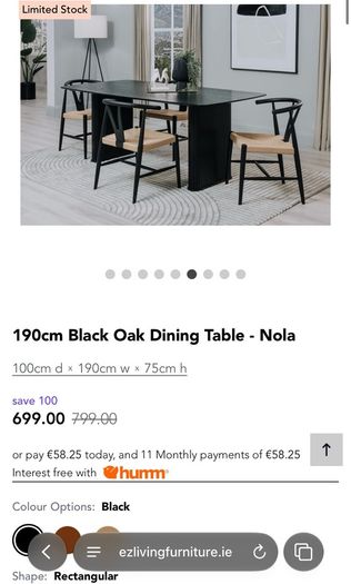 EZ Living Dining Table Ex Display