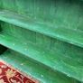 Large Antique Victorian Painted Pine Breakfront Bookshelf. Image 7
