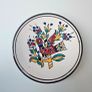 Vintage Tunisian ceramic wall plates set of 4 hand painted Nabeul pottery colorful Mediterranean Image 9