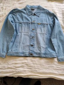 Mens denim cotton jacket size 3XL in very good condition see last three photos for exact measurements FREE STANDARD POSTAGE INCLUDED