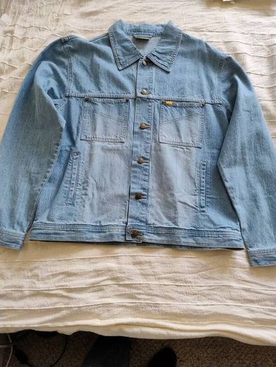 Mens denim cotton jacket size 3XL in very good condition see last three photos for exact measurements FREE STANDARD POSTAGE INCLUDED