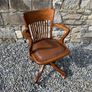 Edwardian Oak Swivel Office Chair. Image 9