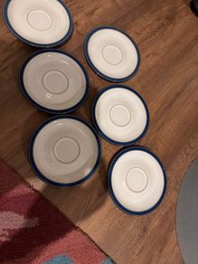 Denby blue saucers 6 in total