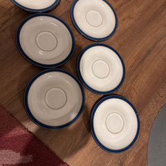 Denby blue saucers 6 in total