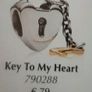 New genuine pandora key to my heart charm with gold key charm Image 3