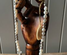 Noriko cultured pearl necklace with sterling silver and crystal beads new