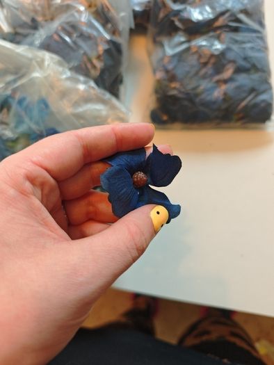 blue navy fake flowers silk faux artificial flowers bundle wholesale