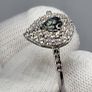 Sterling silver (Sz: R) Peacock Tanzanite, White Zircon Ring in Rhodium Sterling 1.244 Ct. Image 2