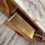 Wooden coffee table with marble patterned resin top Image 3