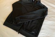 Boys all black Adidas zip tracksuit top 9 10