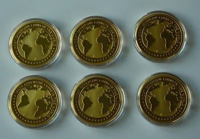 Complete Set of Gold plated 24 commemoratives of 'The Most Expensive Coins in the World'
