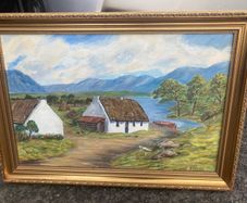 Irish cottage oil painting