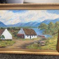Irish cottage oil painting