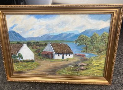 Irish cottage oil painting