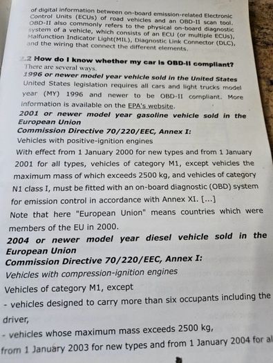 U380 vehicle code reader