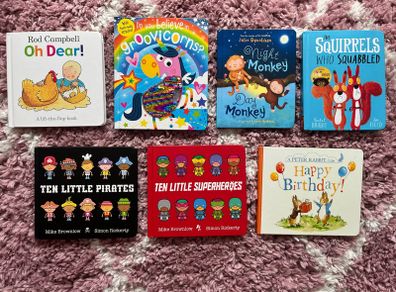 7 Board Book Collection - As New!