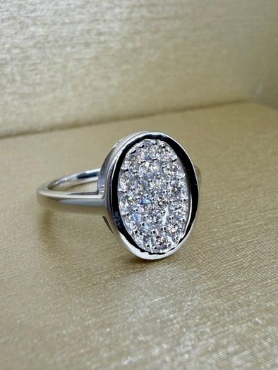 Diamond Oval Cluster Ring