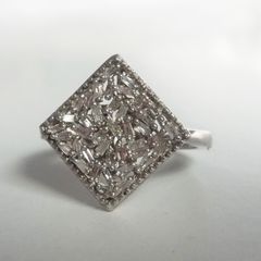 Real diamond (1/3 carat) sterling silver ring size O