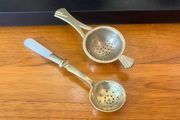 Antique Sugar Sifter Spoon &amp; Tea Strainer