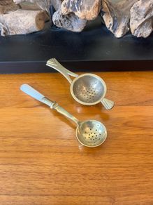 Antique Sugar Sifter Spoon & Tea Strainer