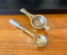 Antique Sugar Sifter Spoon & Tea Strainer