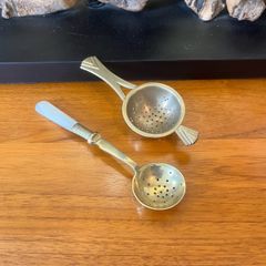 Antique Sugar Sifter Spoon & Tea Strainer