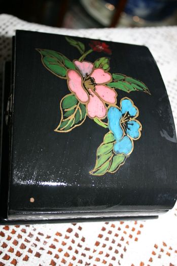 Wooden box hand painted