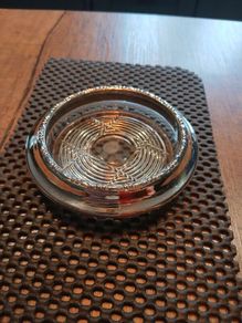 Amston Sterling Silver & Crystal Glass Coaster.