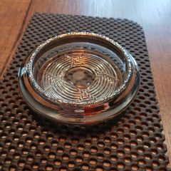 Amston Sterling Silver & Crystal Glass Coaster.