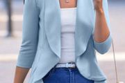 SHEIN Baby Blue Fitted Blazer. Size 12/14. New