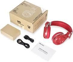 BLUEDIO Wireless Bluetooth 4.1 Headphones with Mic Red
