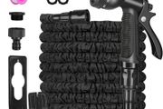 Expandable Garden Hose Pipe - 100FT Flexible Expanding Water Hose, Lightweight, Leakproof with 8 Function Hose Pipe Spray Gun, 3/4", 1/2" Connectors