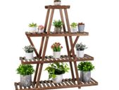 BRAND NEW Triangular Wooden Plant Stand 4 Tiers Shelf Holder