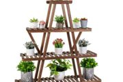 BRAND NEW Triangular Wooden Plant Stand 4 Tiers Shelf Holder