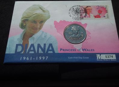 Rare 1998 Princess Diana Commemorative Coin Cover - Limited Edition No, 0374