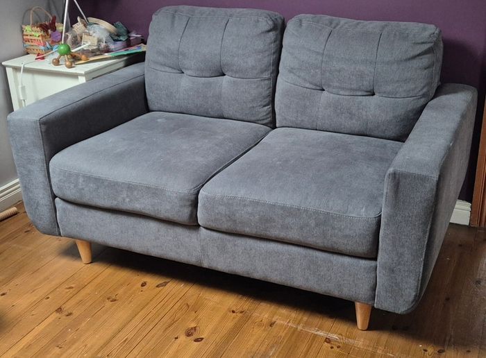 Compact grey 2 seater sofa