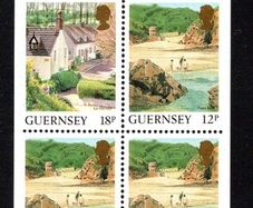 1989 Guernsey GB1.00 Definitive Stamp Booklet Pane (ex cover showing Town Church , St Peter Port) Mint Never Hinged (MNH)