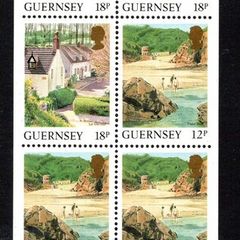 1989 Guernsey GB1.00 Definitive Stamp Booklet Pane (ex cover showing Town Church , St Peter Port) Mint Never Hinged (MNH)