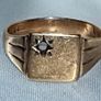 Vintage Solid Gold Signet Ring Starburst Design (2.75g) Image 8