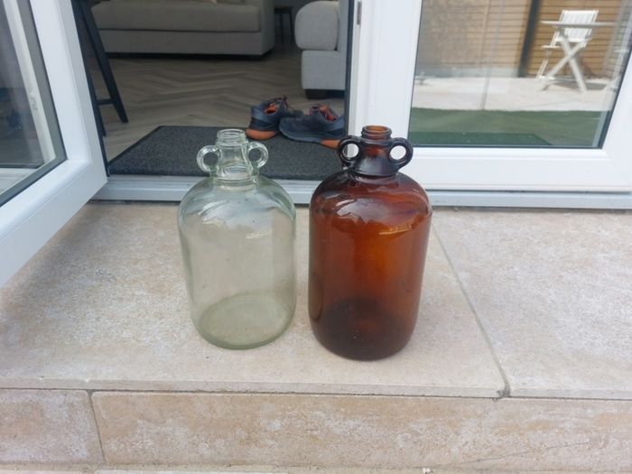 glass jugs x 2