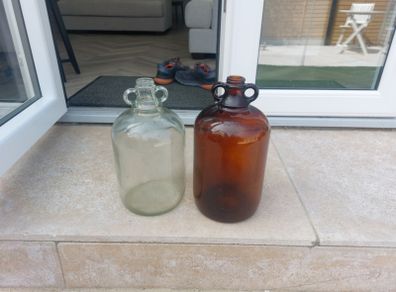 glass jugs x 2