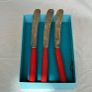 Vintage Butter Knives Red Bakelite Handles - EP NS Sheffield Image 3