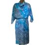 Vintage 80s blue floral midi dress size Small Cowl neckline Postage included Image 2